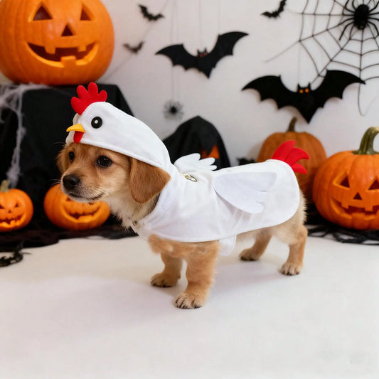 Adorable White Chicken Dog Costume For Pet Halloween