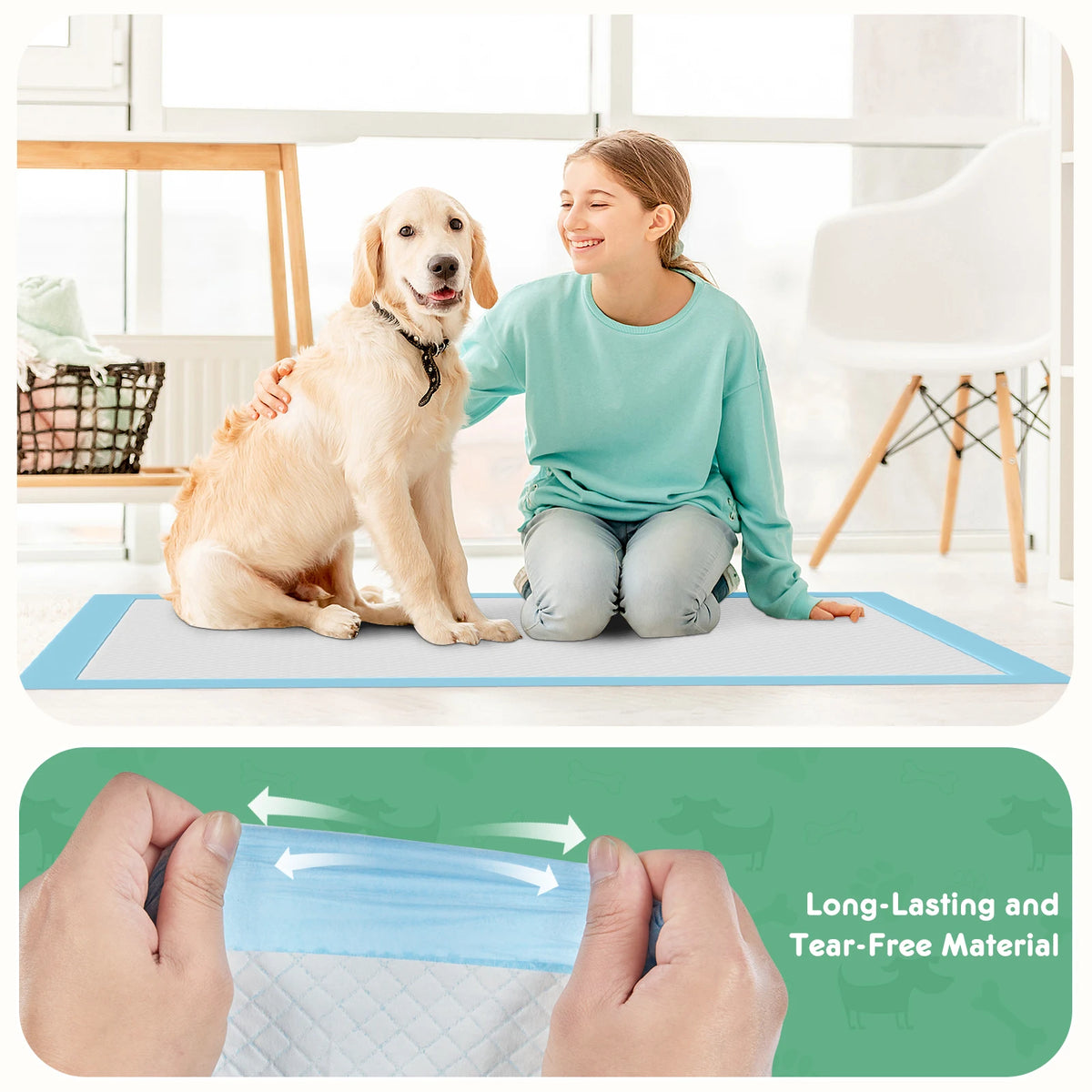 Quick Dry Disposable Dog Pee Pads Super Absorbent Leakproof Pads For Cats