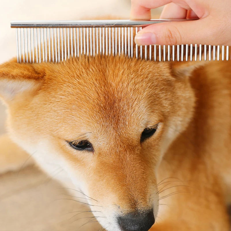 Stainless Steel Dog Comb Long Thick Hair Fur Removal Brush 16/19cm Pets Dog Cat Grooming Dematting Combs for Shaggy Dogs