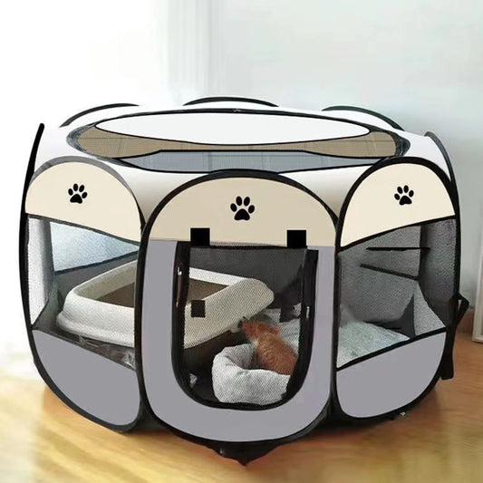 Secure Foldable Dog Crate Breathable Kennel For Travel Pets