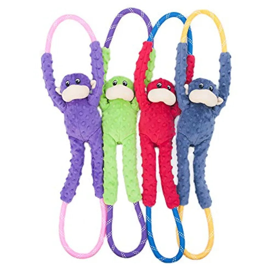 RopeTugz Squeaky Dog Tug Rope Toy for Interactive Play
