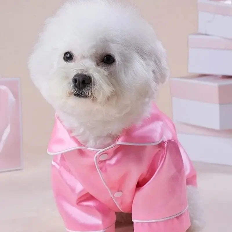 Silk Button Closure Pet Pajamas for Dogs and Cats