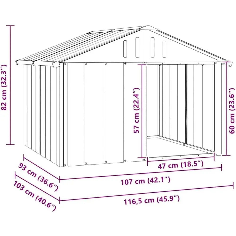 Durable Galvanized Dog House With Weatherproof Roof For Pet Owners