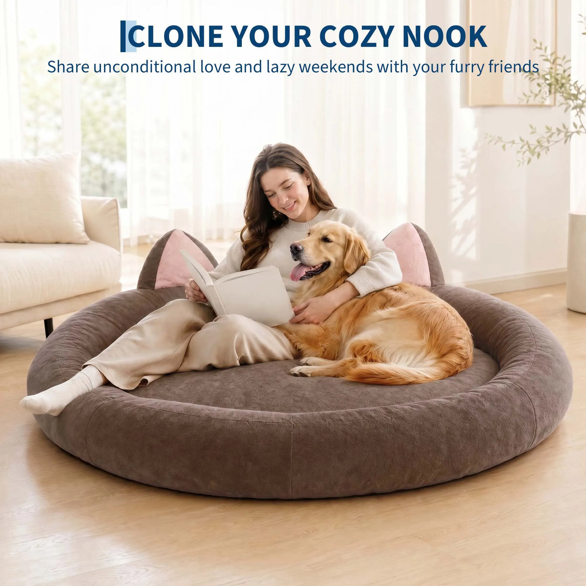 Orthopedic Dog Bed Memory Foam Bolster Large Senior Dogs