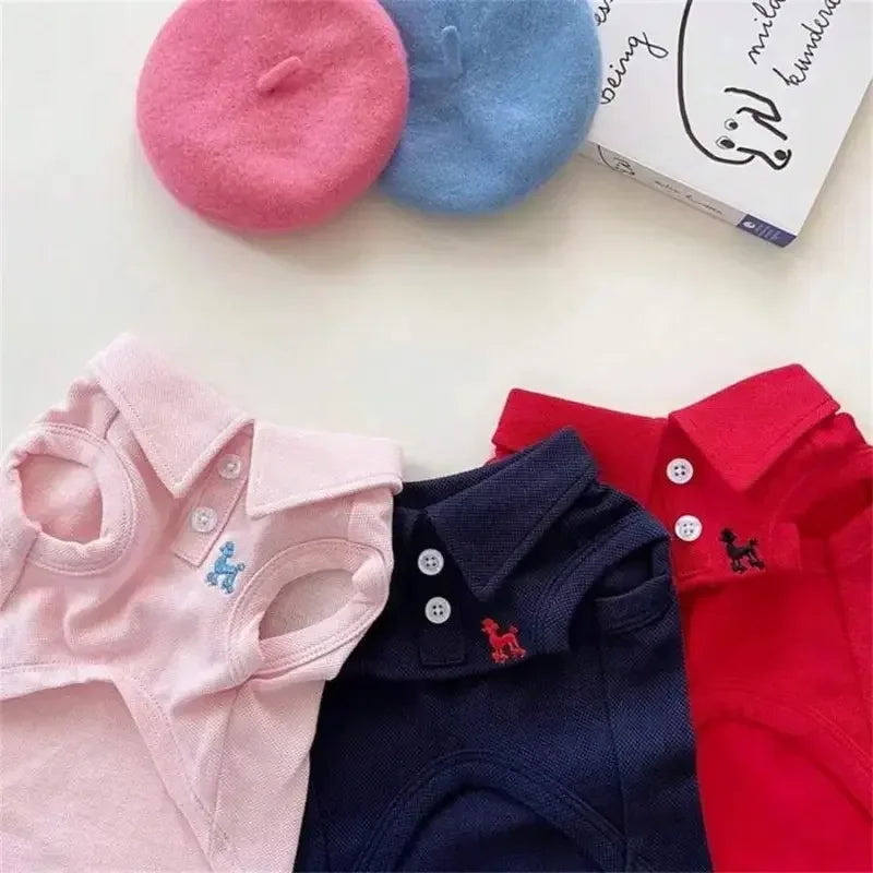 Pet Polo Shirt Vest Clothing Set For Cats And Dogs