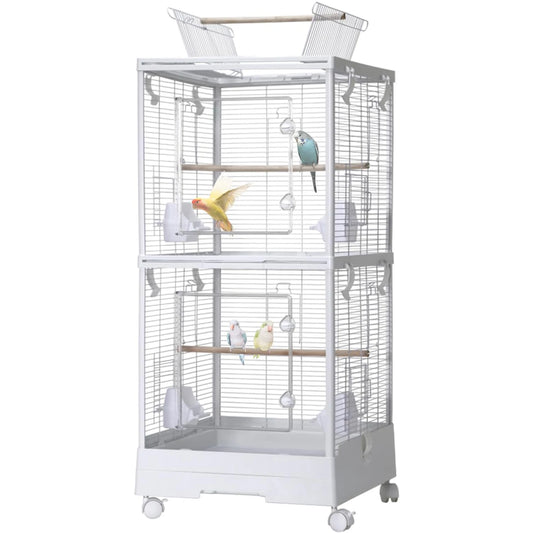 HiMISS Premium Bird Cage With 3in1 Split Design Rolling Stand For Small Birds