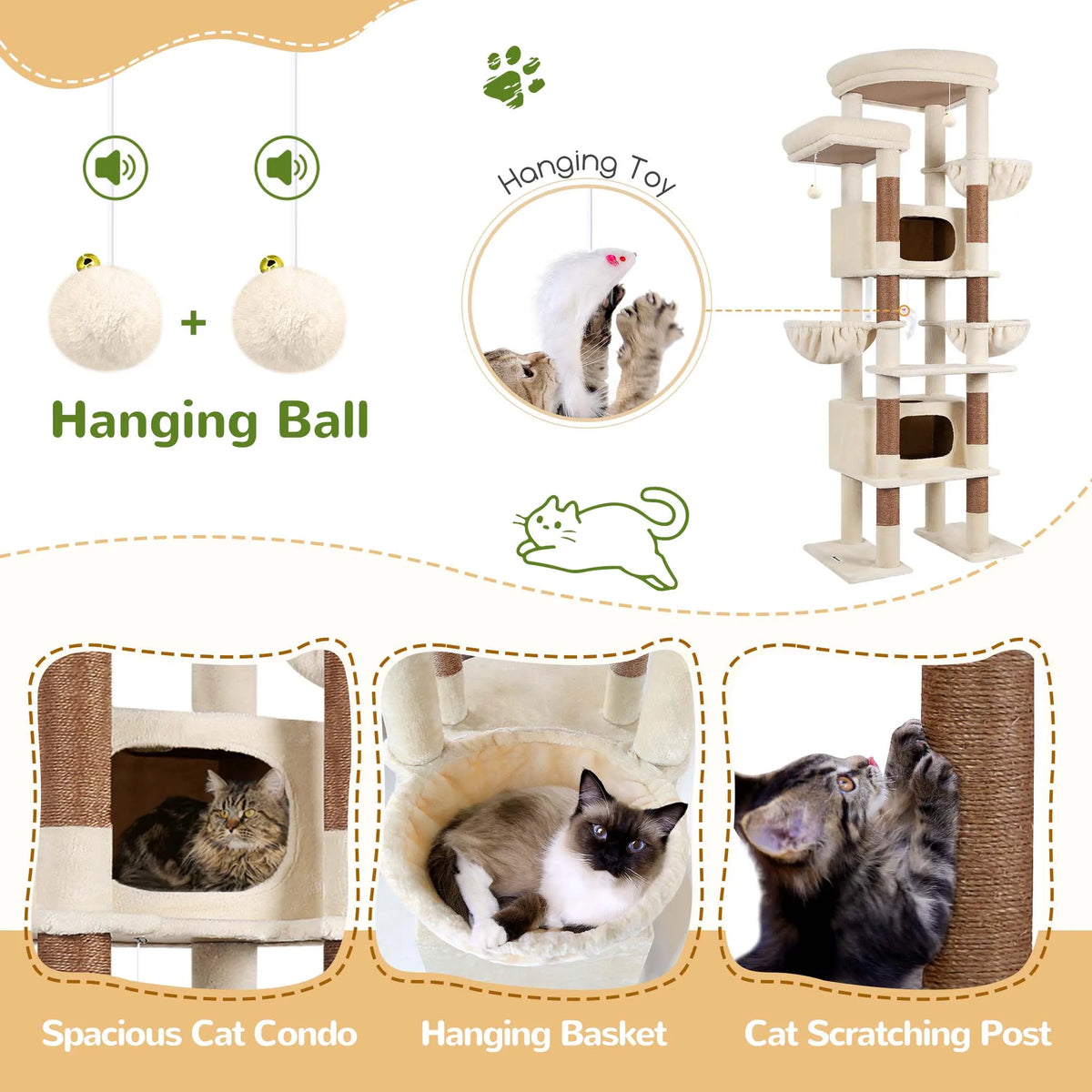 Globlazer 84 In Floor To Ceiling Cat Tree With Sisal