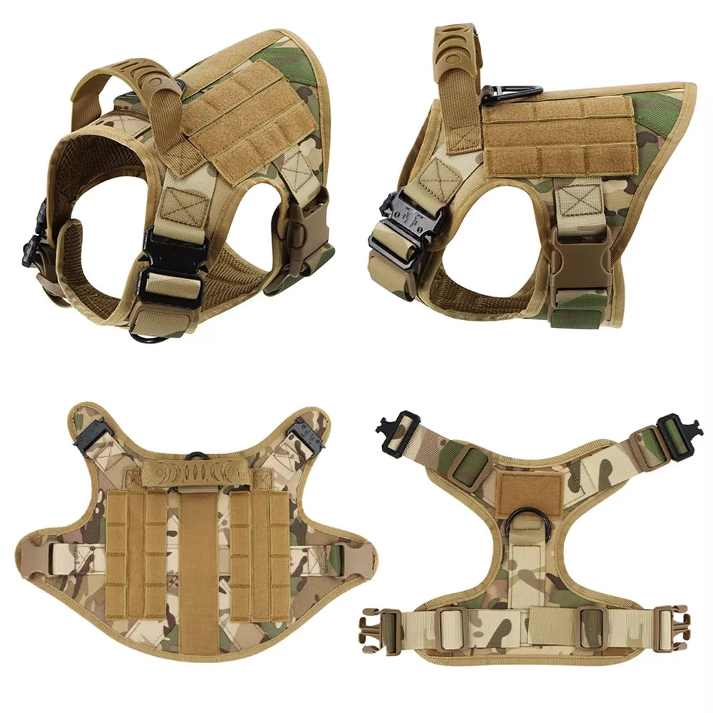 PetraVel Elite Padded Tactical Dog Harness Quick Release For Large K9 Training