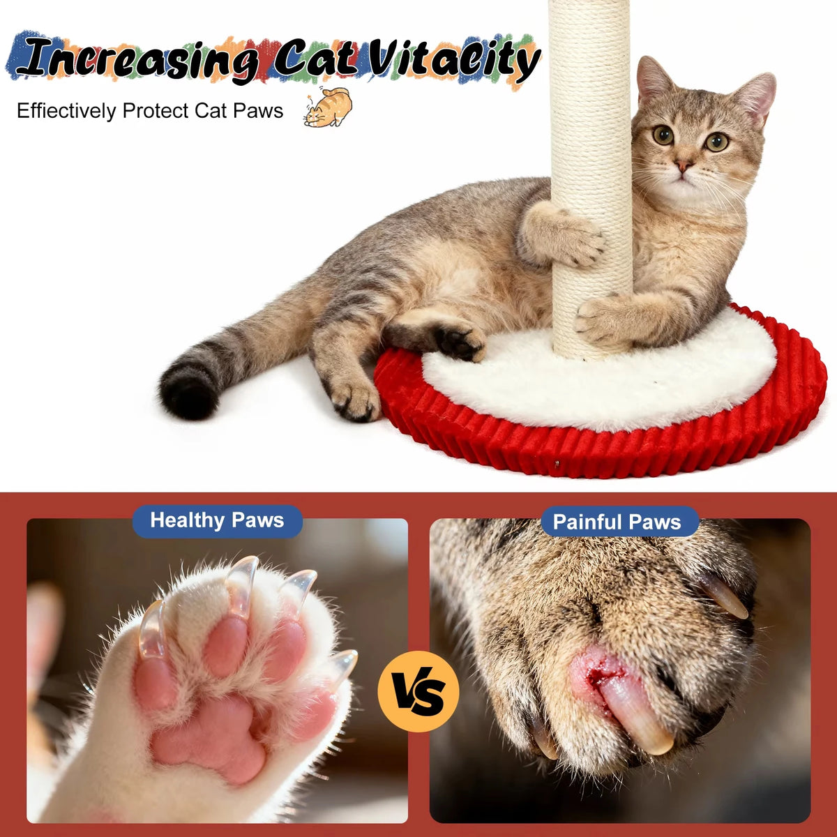 CWV 39 Inches Carousel Cat Tree Scratching Post With Rotating Toy For Cats