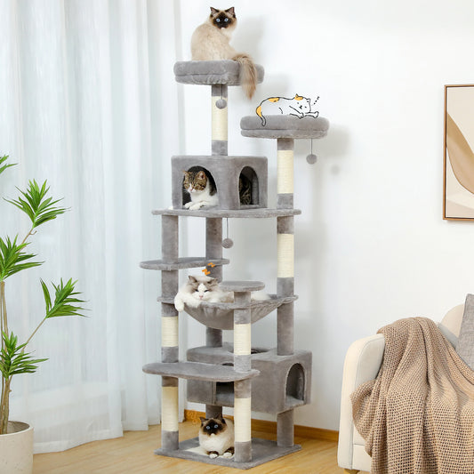 Pawz Road Premium Cat Tree With Sisal Posts And Hammock For Indoor Cats