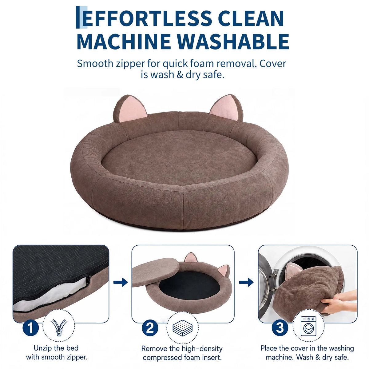 Orthopedic Dog Bed Memory Foam Bolster Large Senior Dogs