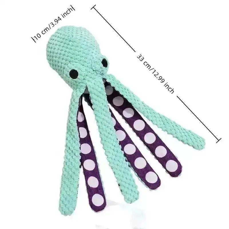 Squeaky Octopus Dog Toy For Chewing And Interactive Play