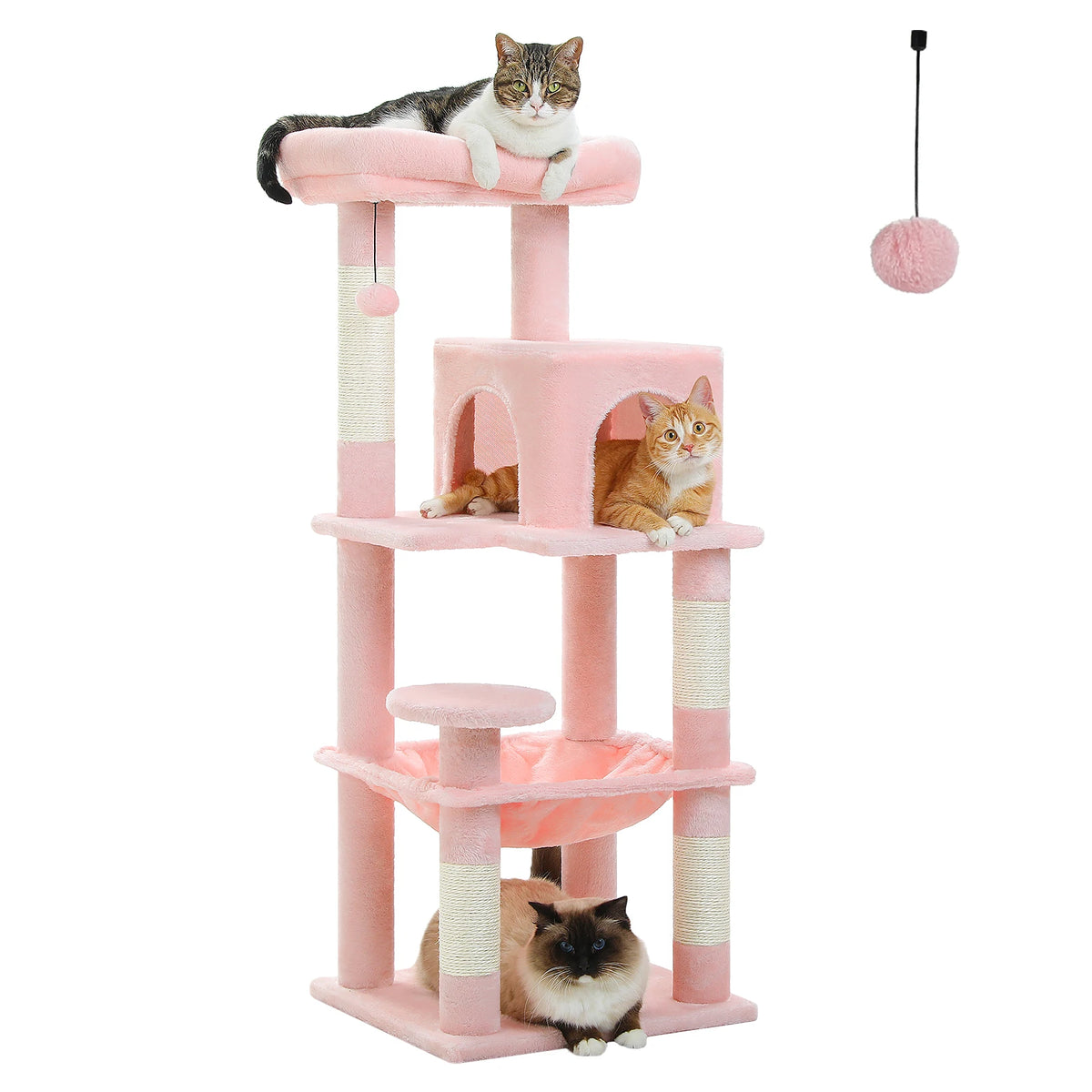 Petepela Sturdy 5 Level Cat Tower For Indoor Cats With Hammock