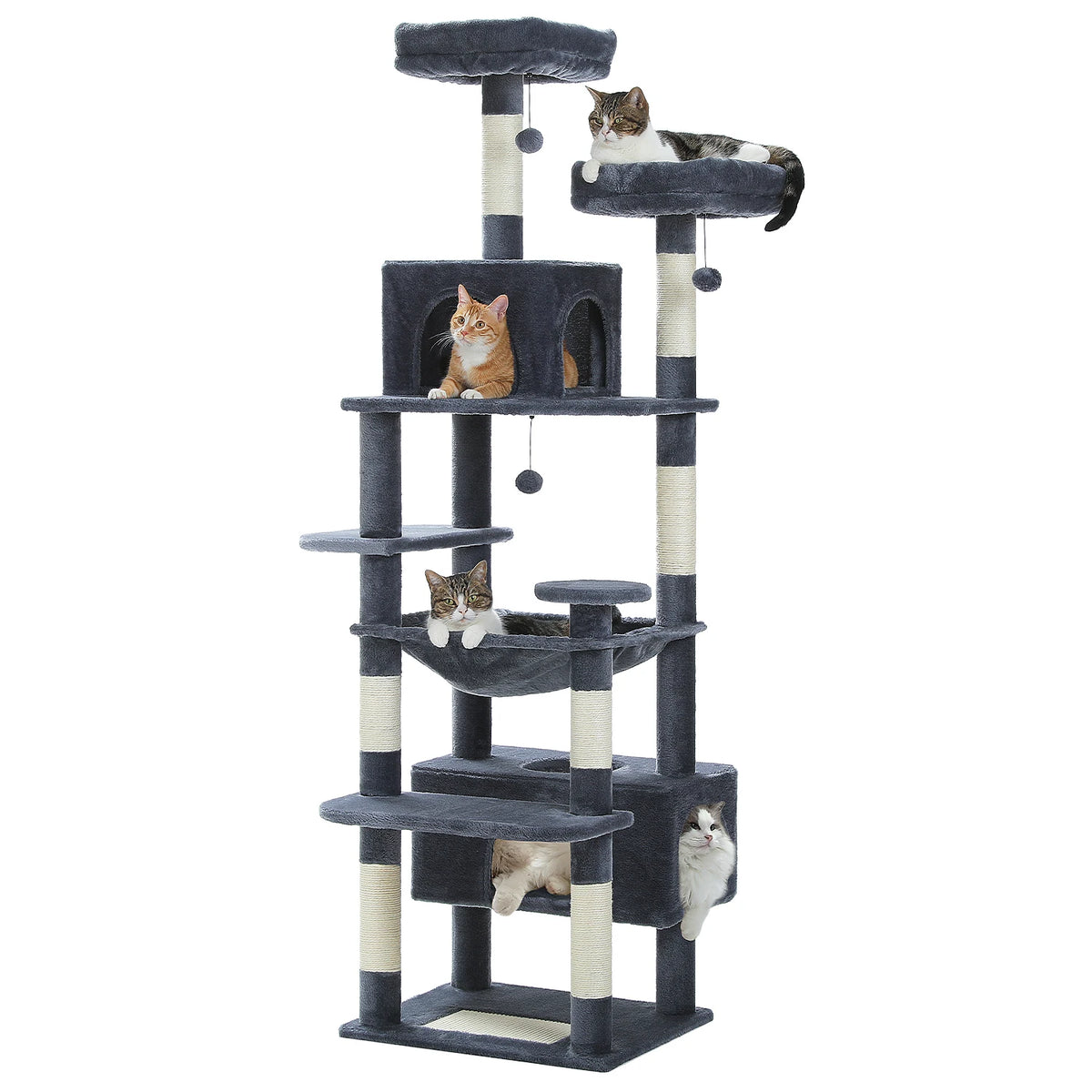 Pawz Road Premium Cat Tree With Sisal Posts And Hammock For Indoor Cats