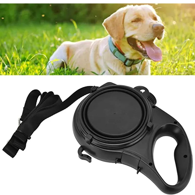 Essential Dog Leash For Walkers With Built In Water Bowl And Waste Bag Holder