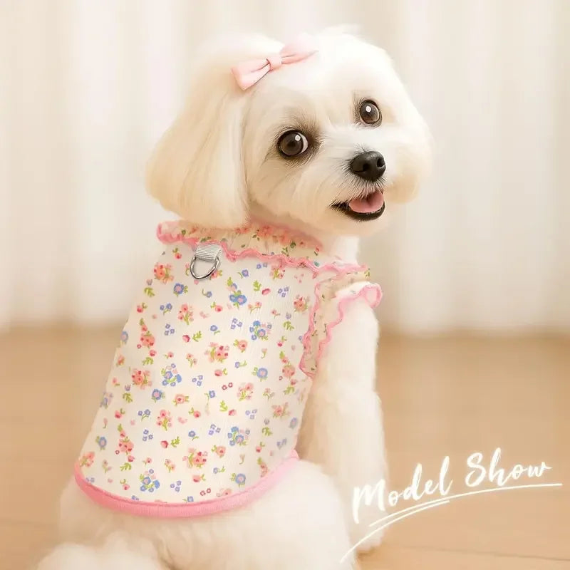 Breathable Ruffle Sleeve Dog Shirt For Adorable Pups
