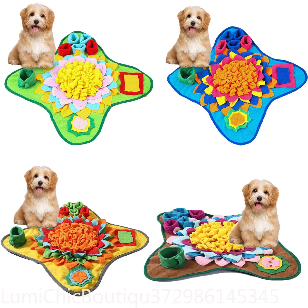 Interactive Dog Snuffle Mat Feeding Puzzle For Natural Foraging Skills