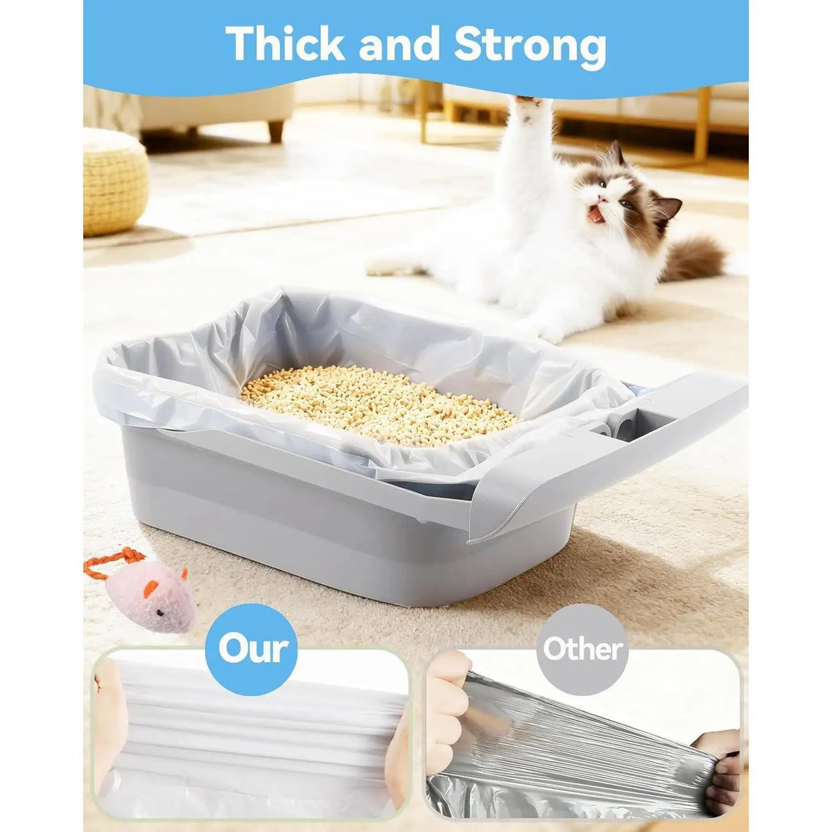 Thick Automatic Cat Litter Box Bags 45 Pack Safe Pet Owners