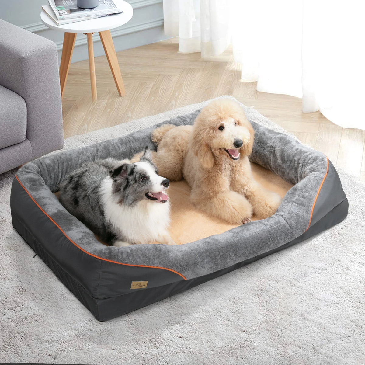 Bingopaw Large Dog Bed Ultra Soft Fleece Removable Washable Cover