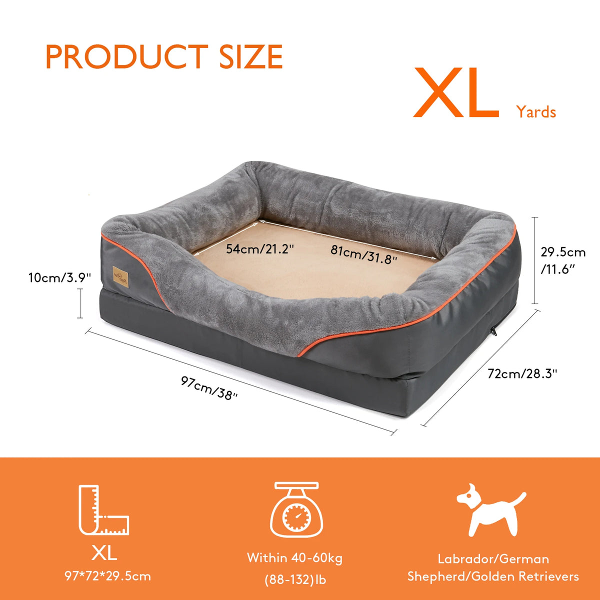 Bingopaw Large Dog Bed Ultra Soft Fleece Removable Washable Cover