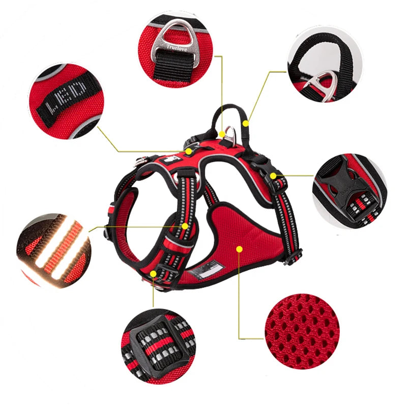 Winhyepet Reflective Padded Dog Training Vest Harness For Dogs