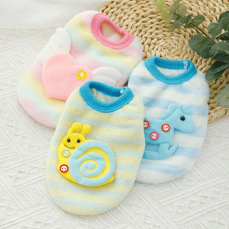 Snug Fleece Dog Sweater With Cheerful Tea Print For Pups