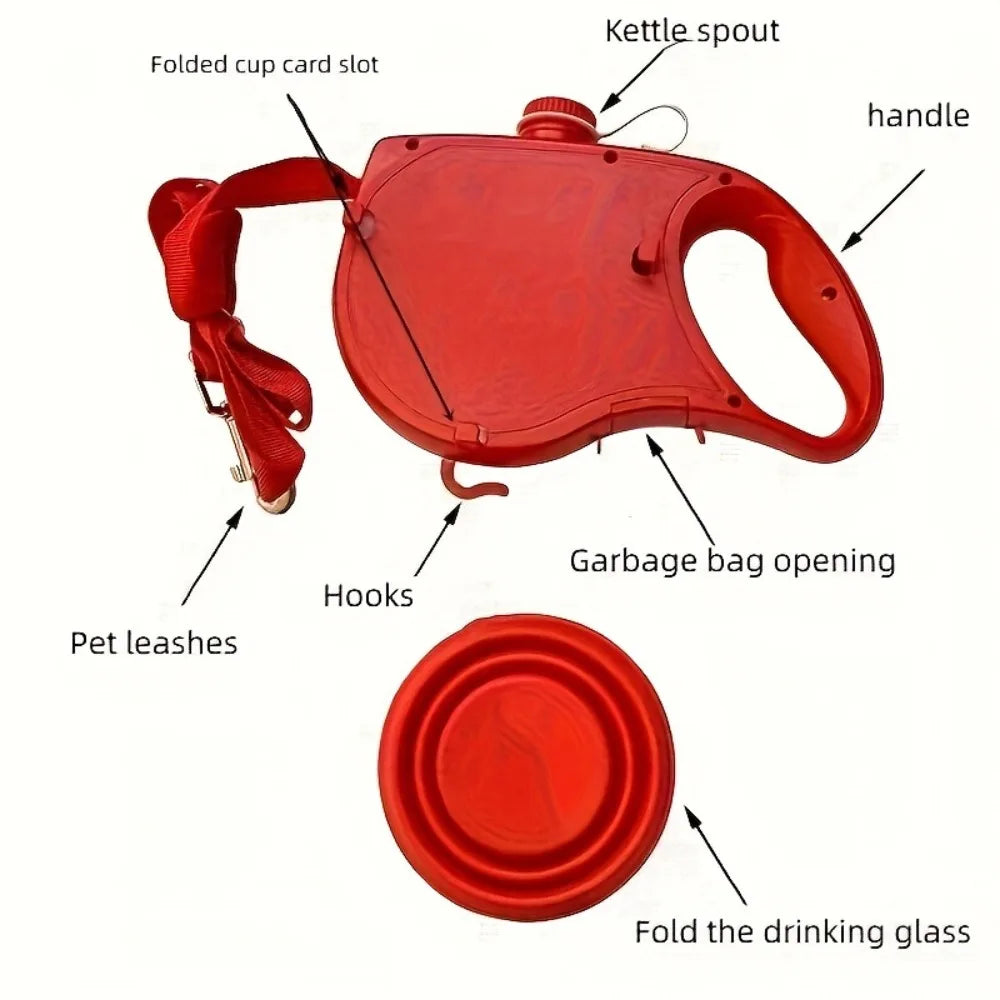 Best 3 In 1 Retractable Dog Leash With Water Bottle Collapsible Bowl Small Dogs