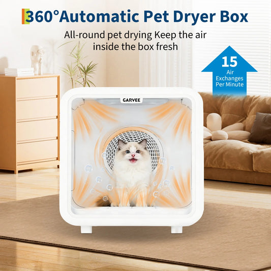 HiMISS Automatic Pet Drying Box With 360 Silent Airflow For Cats And Dogs