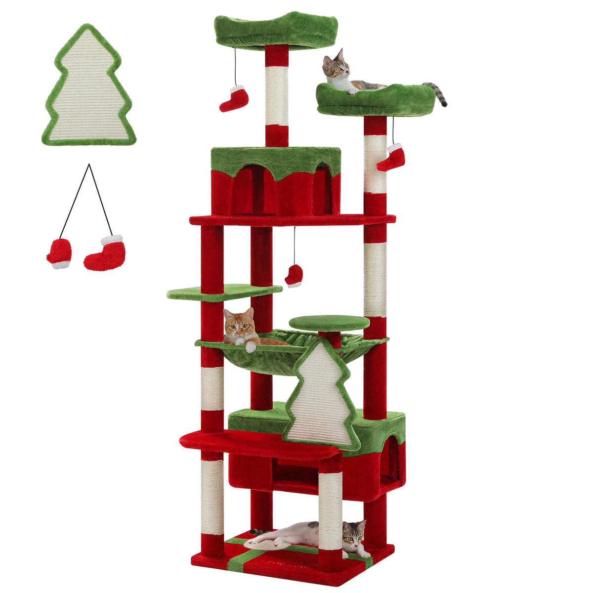 Pawz Road Premium Cat Tree With Sisal Posts And Hammock For Indoor Cats