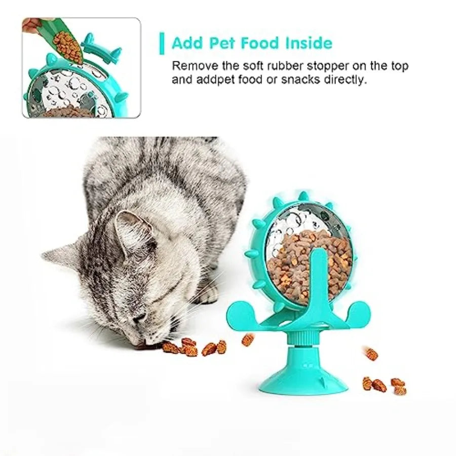 Interactive Rotating Treat Dispenser Toy for Cats and Dogs