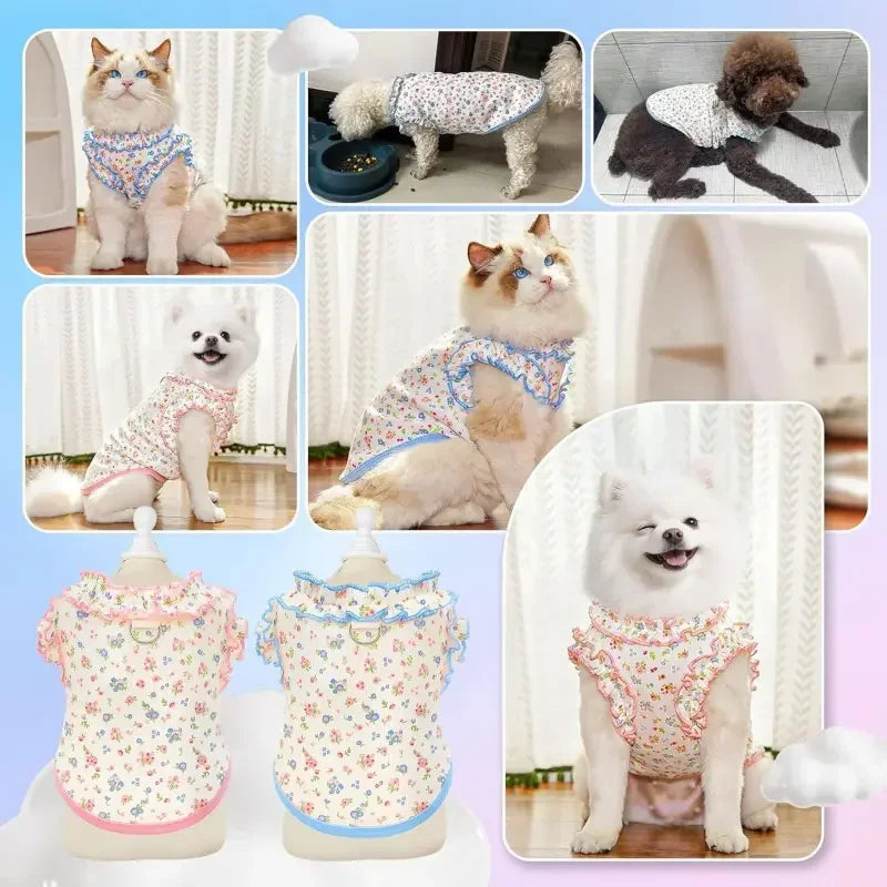 Breathable Ruffle Sleeve Dog Shirt For Adorable Pups