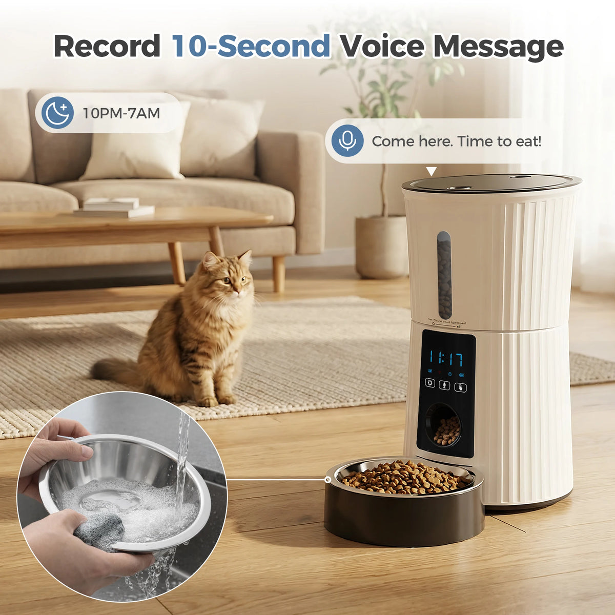 Smart 4L Automatic Cat Food Dispenser With Wifi App Control