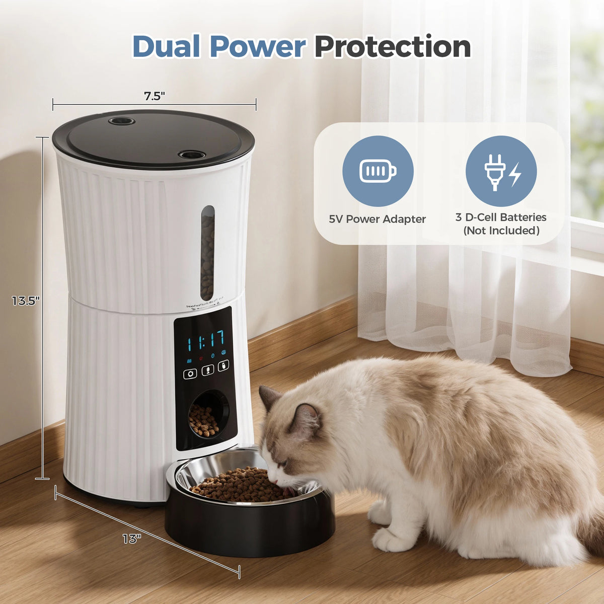 Smart 4L Automatic Cat Food Dispenser With Wifi App Control
