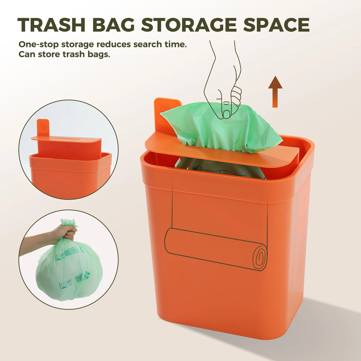 Essential Cactus Cat Litter Scooper With Compact Trash Bag Storage