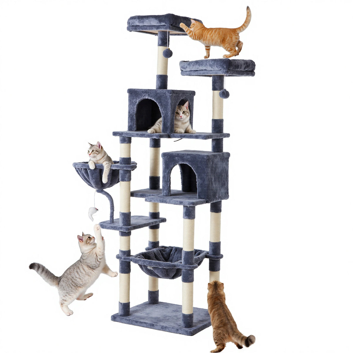 JHK 71In Premium Cat Tree With Secure Base For Indoor Cats