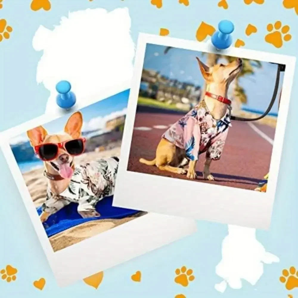 Tropical Hawaiian Floral Dog Shirts Breathable Summer Tees