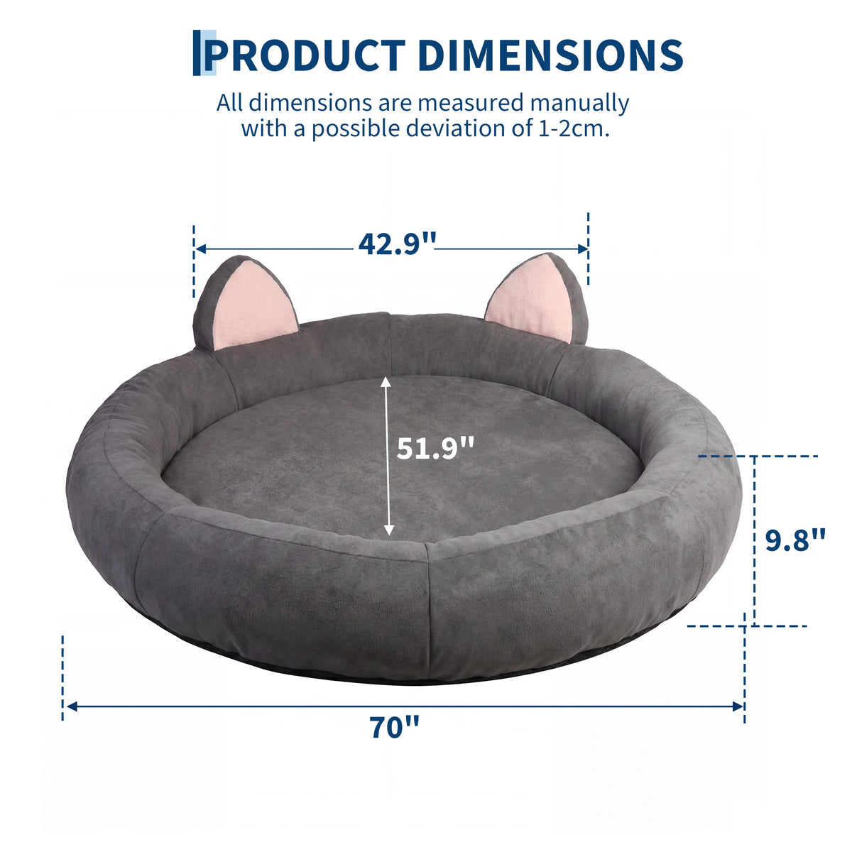 Orthopedic Dog Bed Memory Foam Bolster Large Senior Dogs