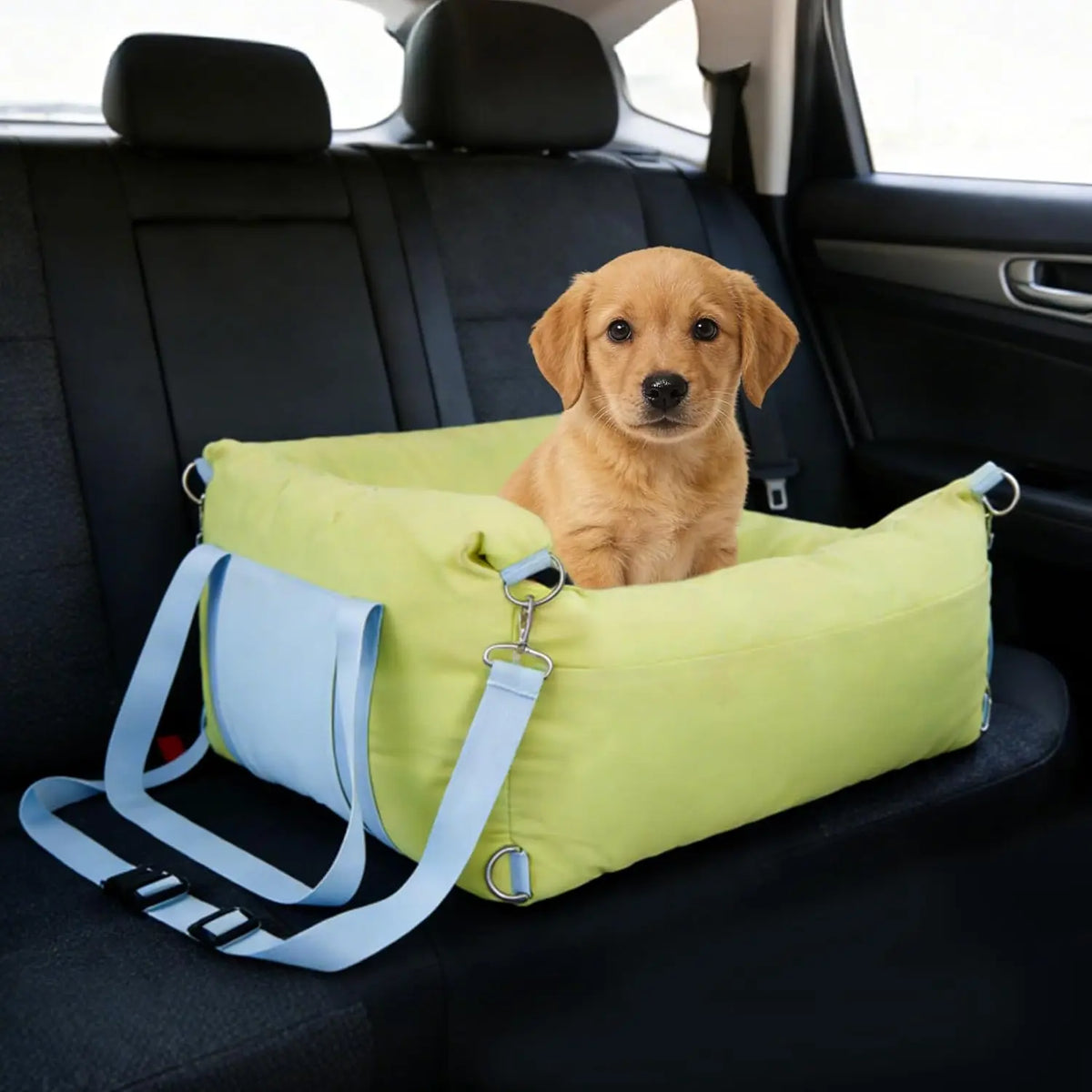 Thickened Comfort Bed Travel Carrier Car Seat for Small Dogs,Waterproof Pet Booster Seat with Safety Leash & Storage Pockets