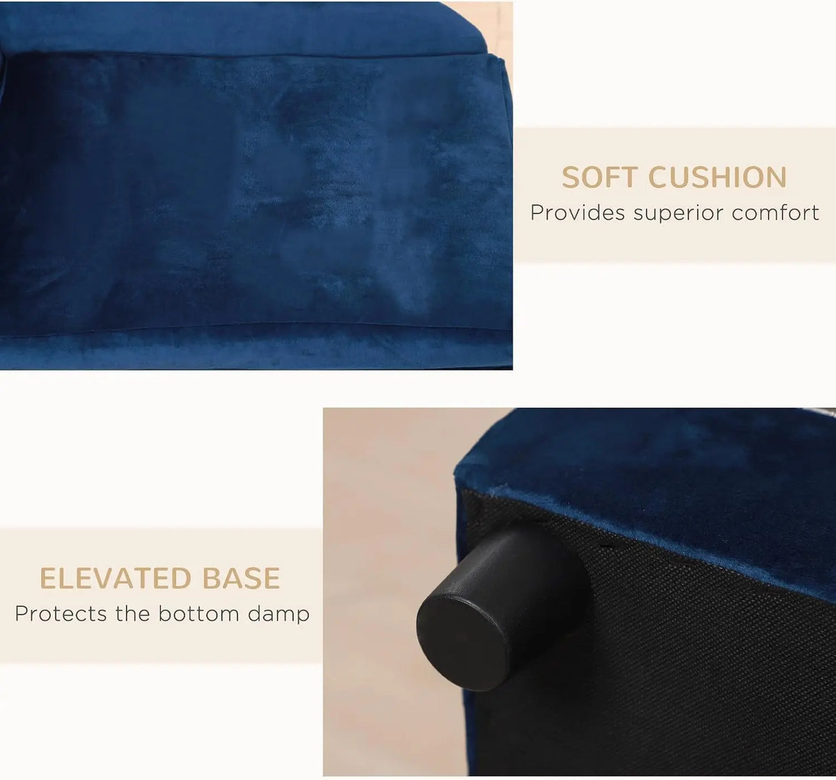 Stylish Pet Couch Featuring Integrated Storage And Soft Foam