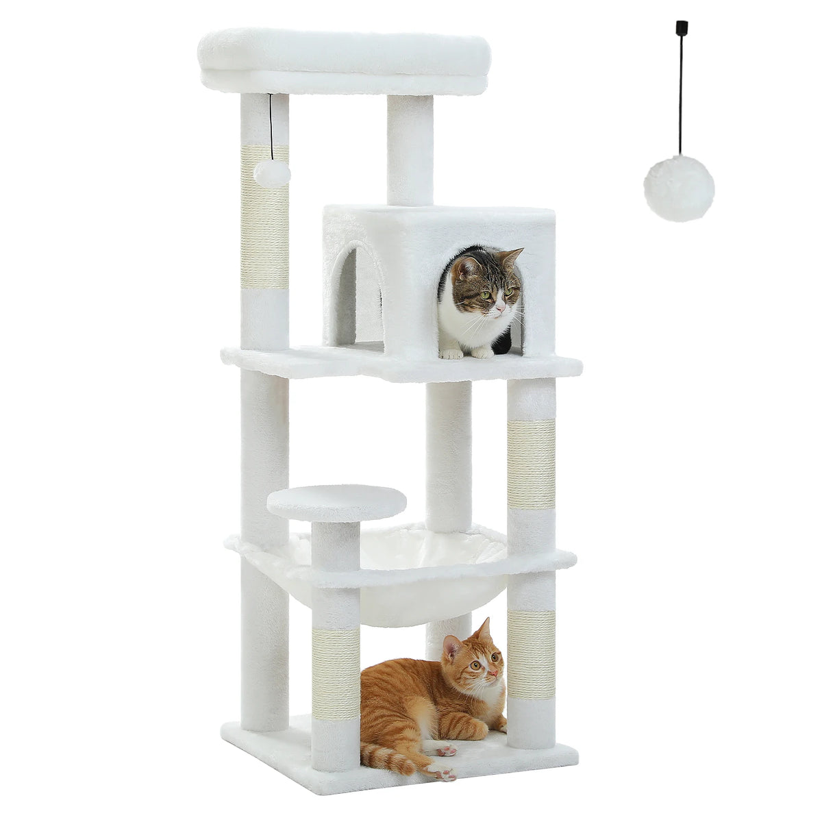 Petepela Sturdy 5 Level Cat Tower For Indoor Cats With Hammock