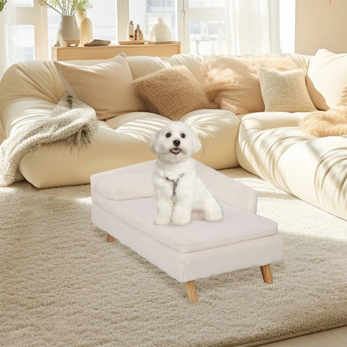 BINGOPAW Elevated Pet Bed With Cozy Waterproof Pad For Small Dogs