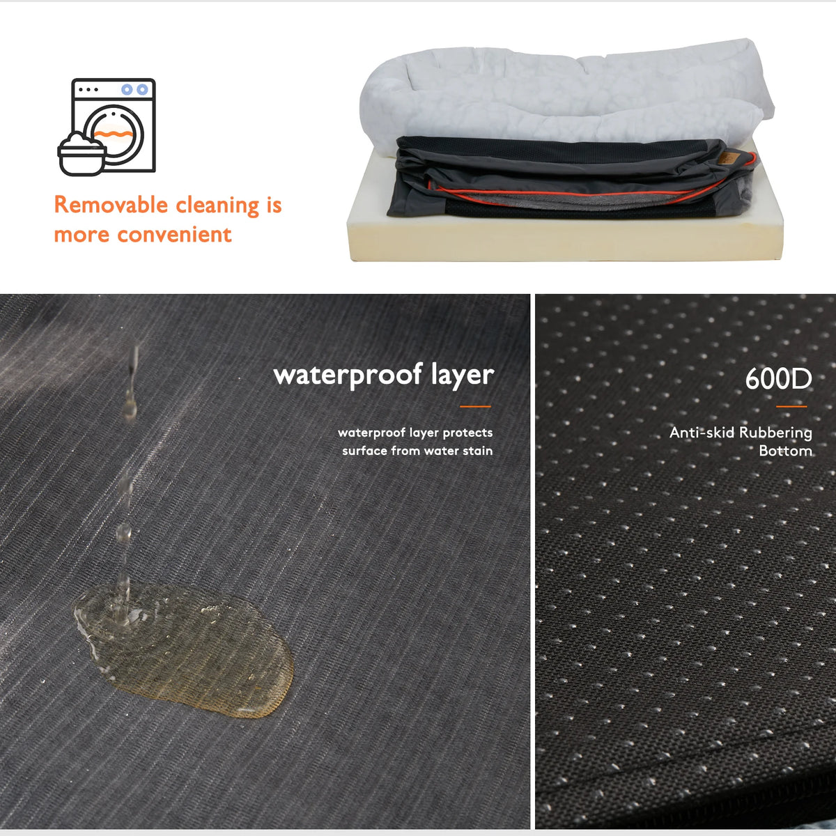 Bingopaw Large Dog Bed Ultra Soft Fleece Removable Washable Cover