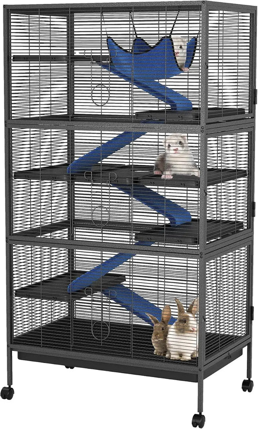 TwisterCk Durable Multi Level Small Pet Cage For Ferrets And Rodents