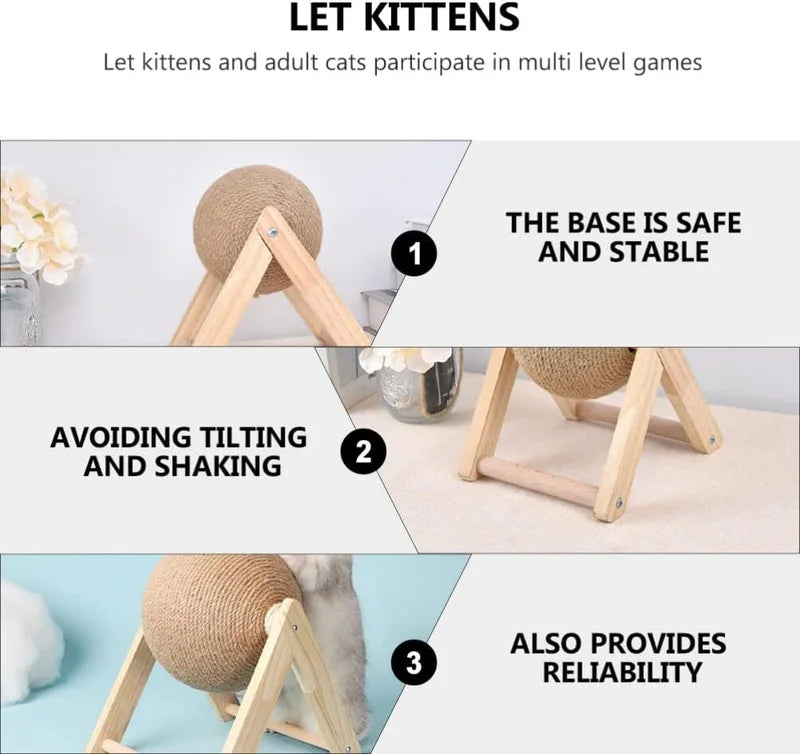 Interactive Sisal Cat Scratching Ball Toy for Claw Care