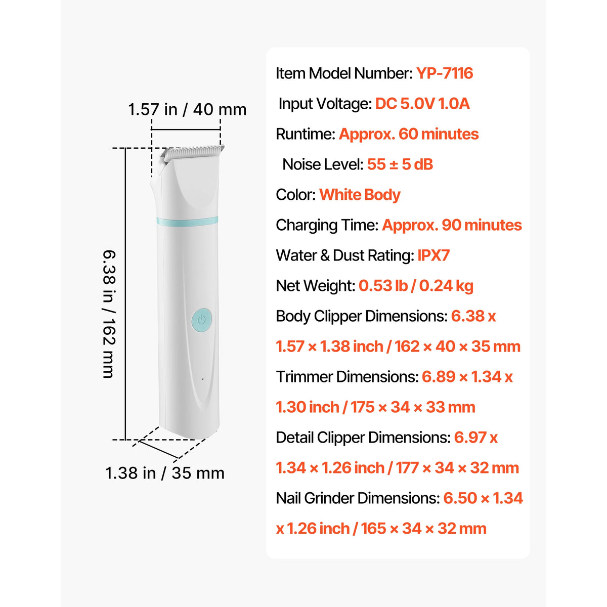 SucceBuy 4 In 1 Rechargeable Dog Grooming Clipper Kit
