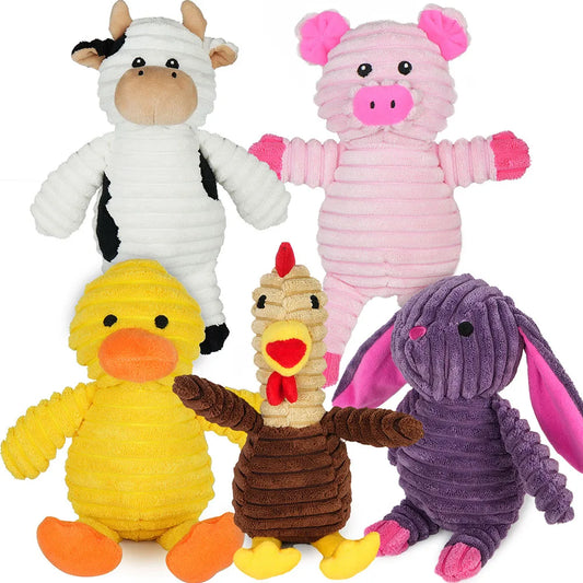 Plush Squeaky Dog Toys Assortment Bundle for Playful Pets