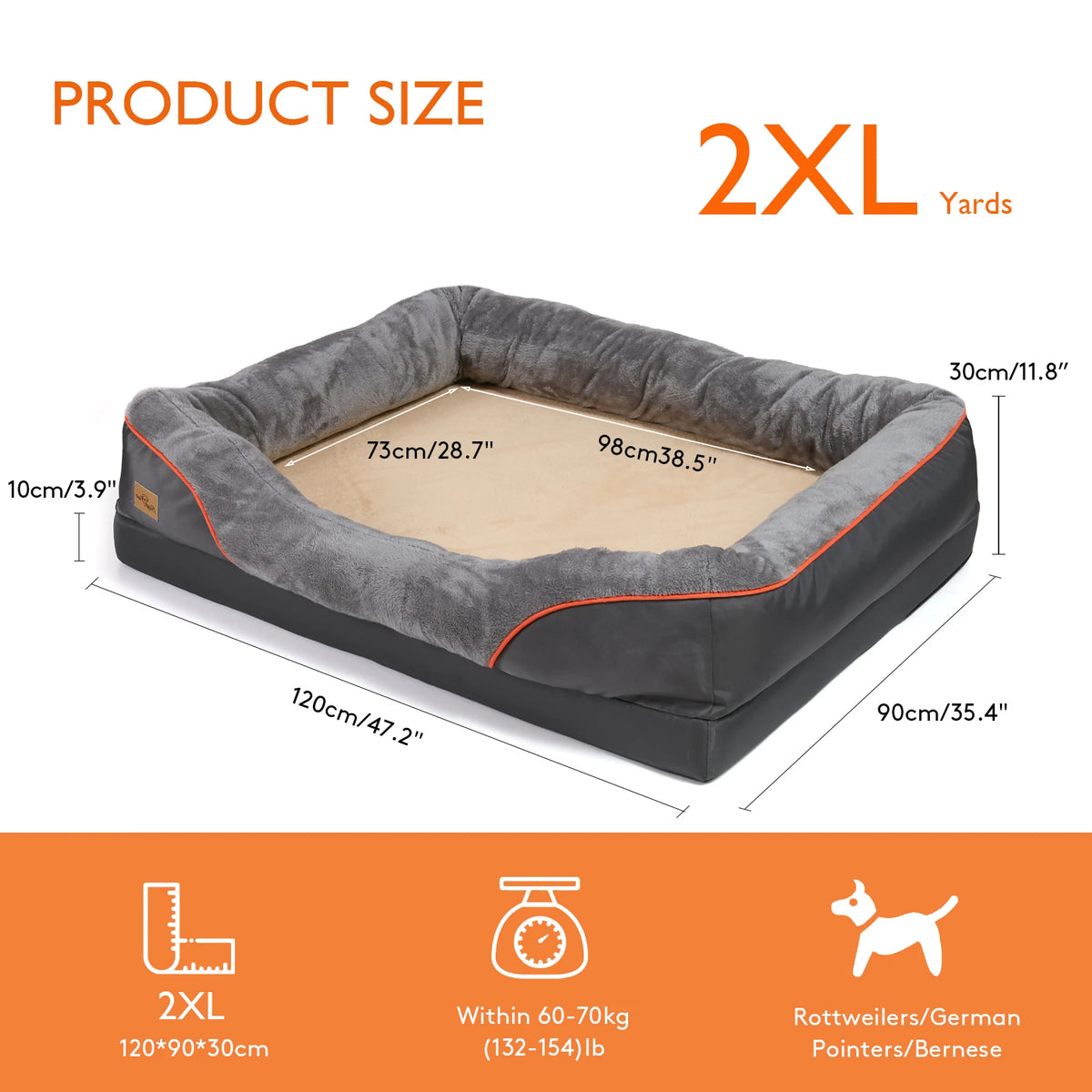 Bingopaw Large Dog Bed Ultra Soft Fleece Removable Washable Cover