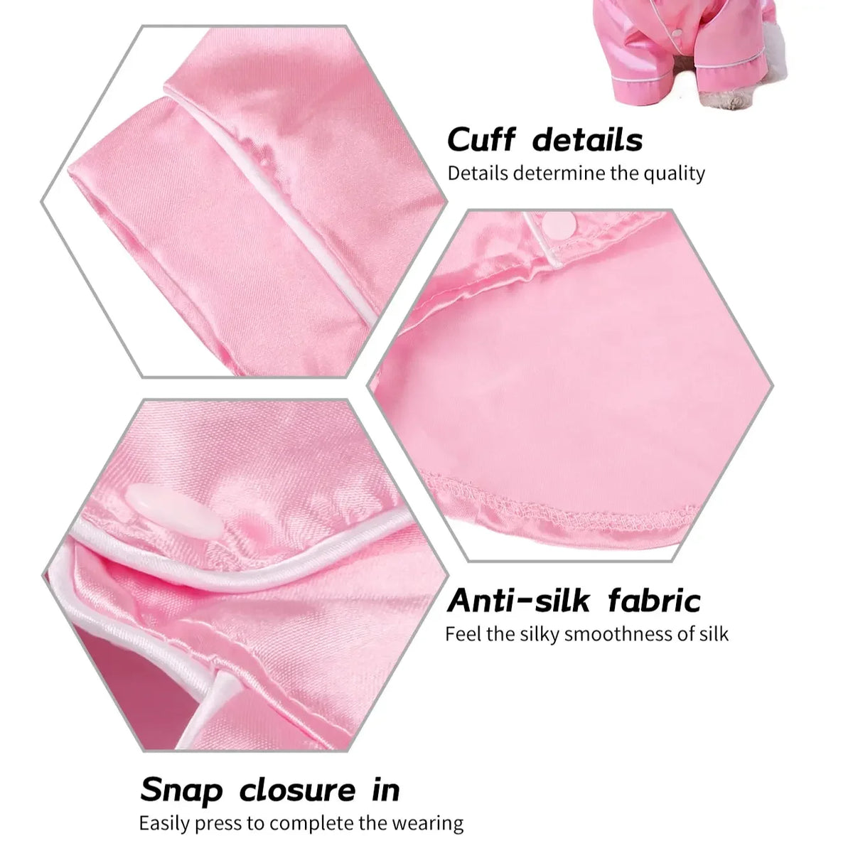 Silk Button Closure Pet Pajamas for Dogs and Cats
