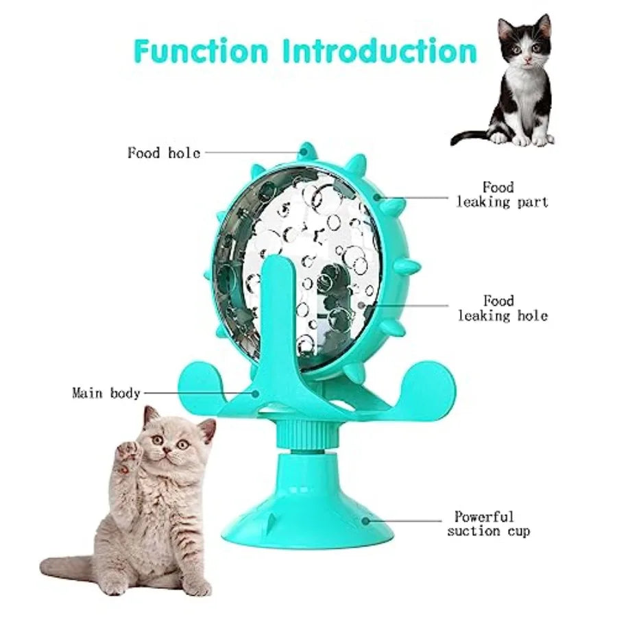 Interactive Rotating Treat Dispenser Toy for Cats and Dogs