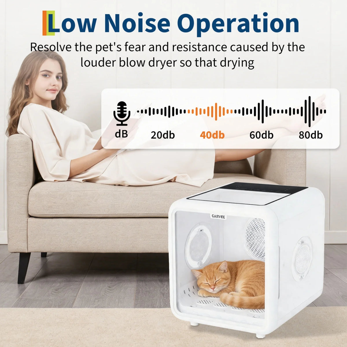 HiMISS Automatic Pet Drying Box With 360 Silent Airflow For Cats And Dogs